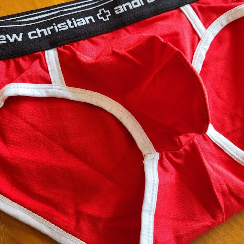 Andrew Christian Vintage Briefs Large Red NEW - Picture 6 of 7